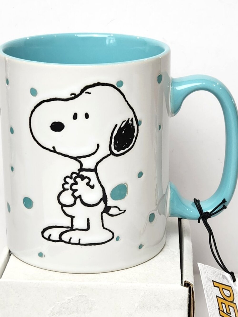 Snoopy Peanuts Gibson Mug Teal with Dots Ceramic 17 oz 2025 NWT